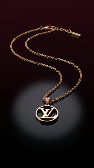 LV-Style Anti-Tarnish Monogram Necklace